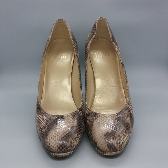 Stuart Weitzman Snake Print Platform Pumps - Picture 4 of 15